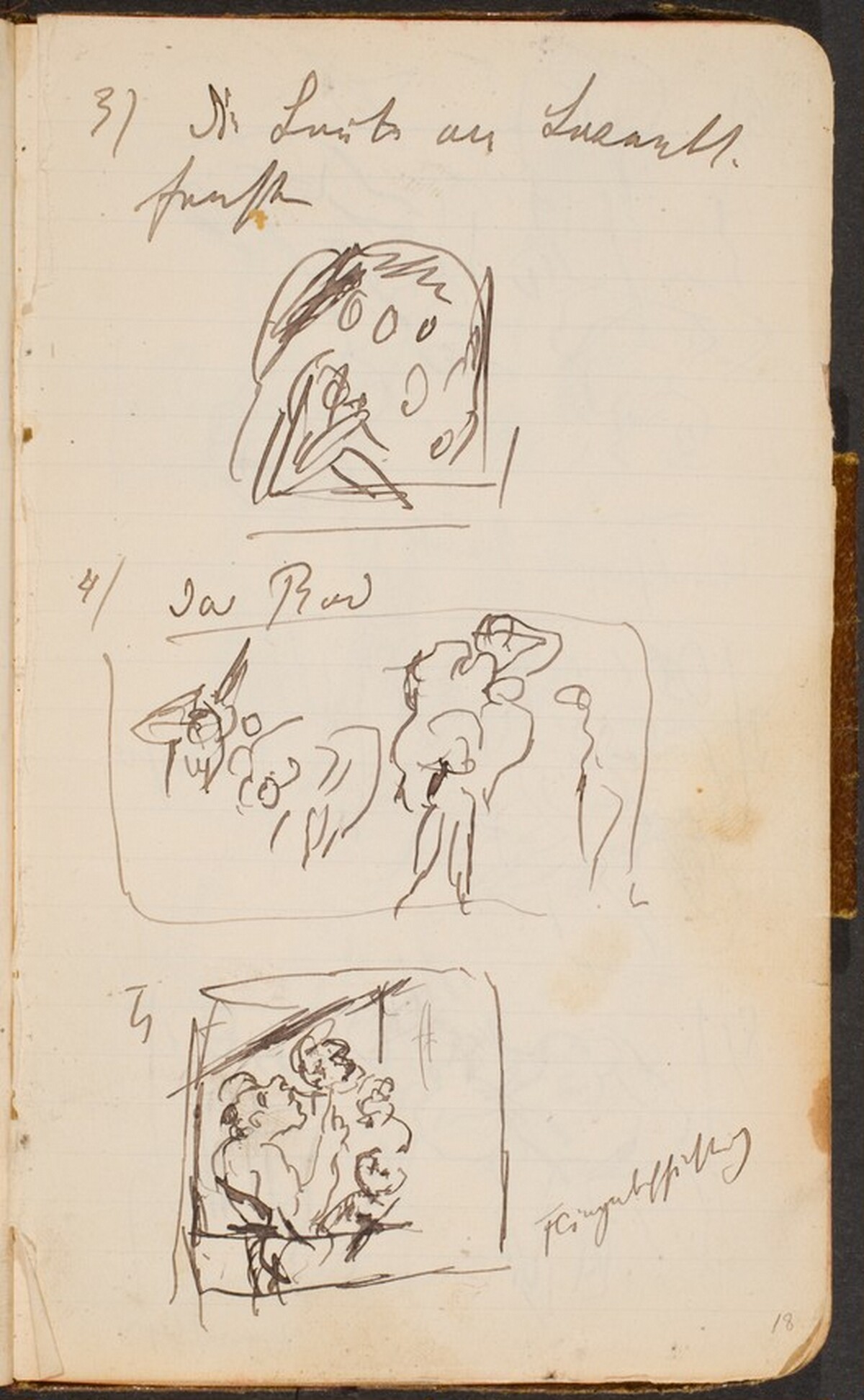 Drei Skizzen und Notizen (Three Sketches with Notations) [p. 18] by Max Beckmann