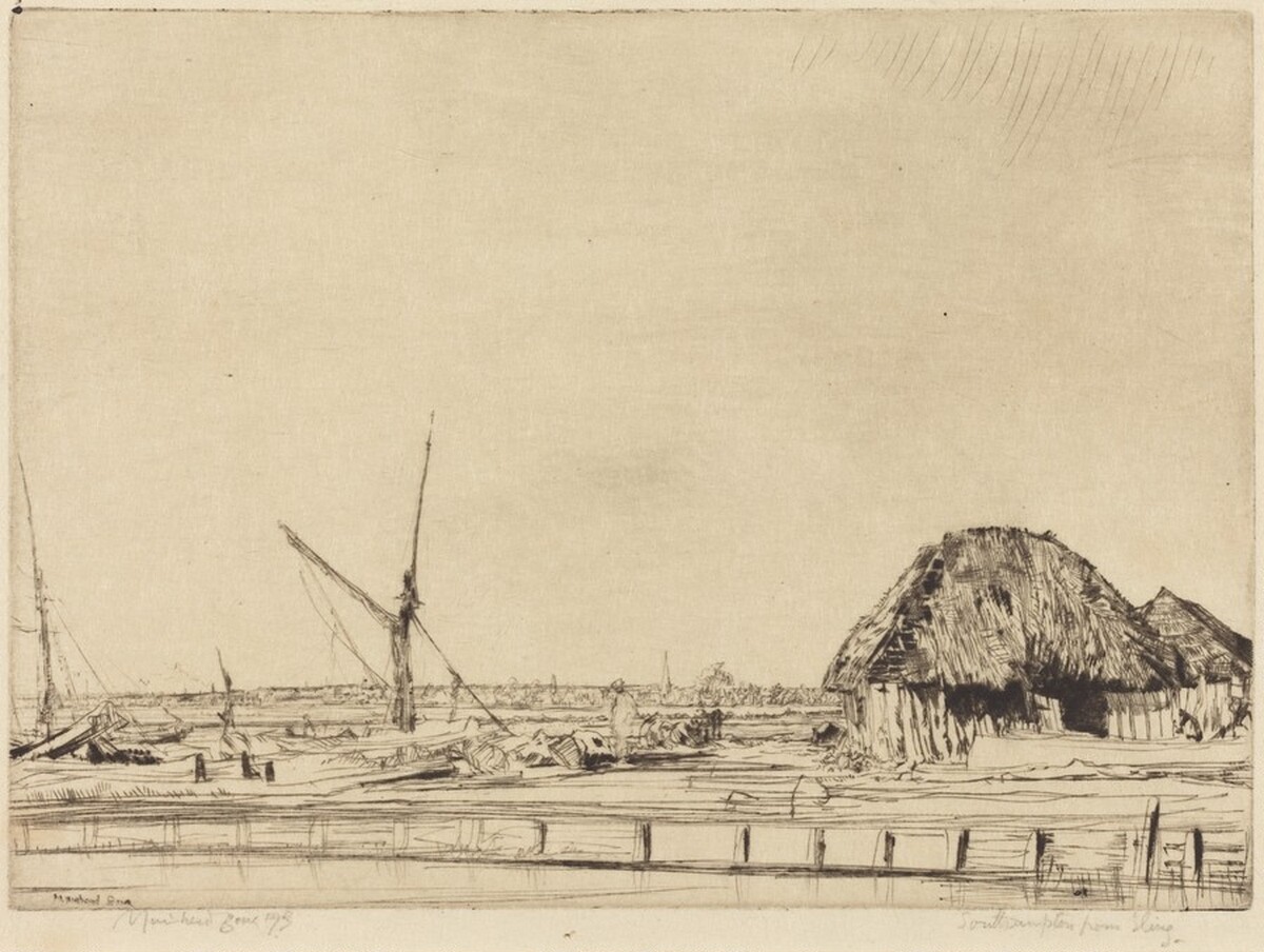 Southampton, from Eling by Muirhead Bone