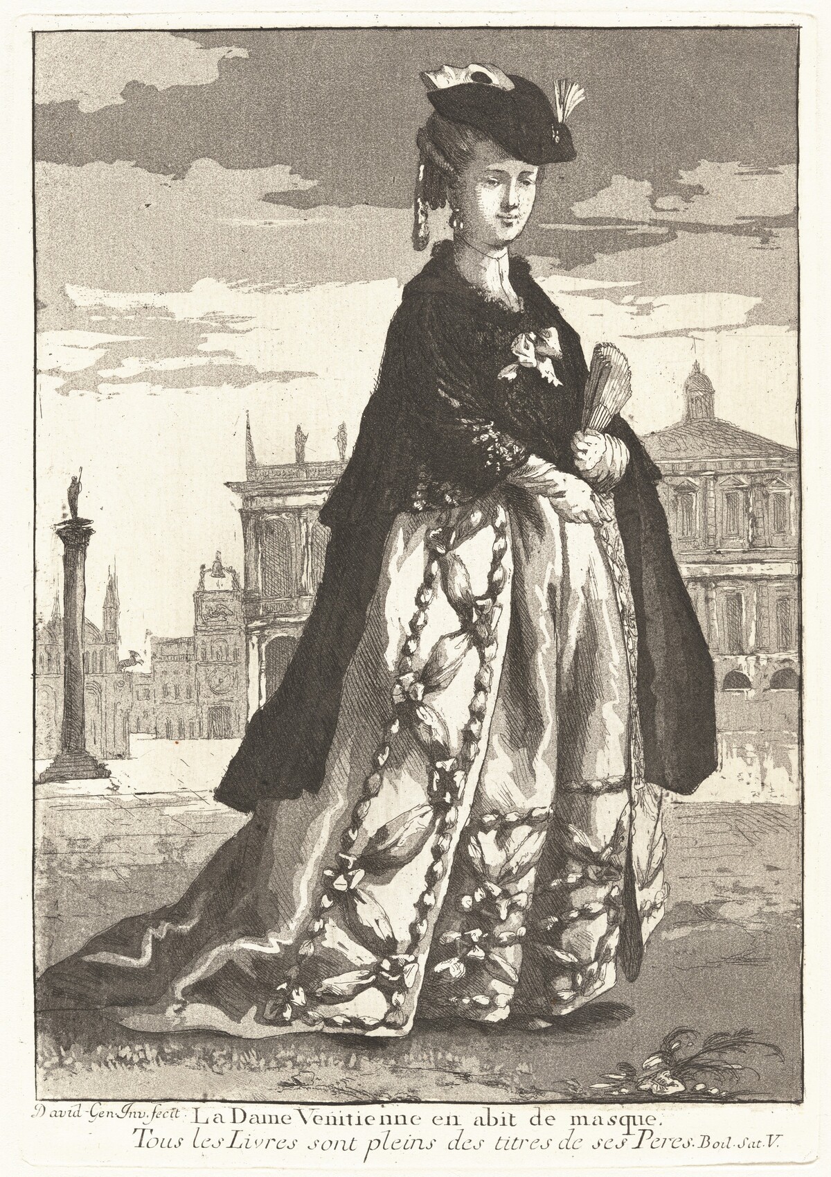 La Dame Venitienne en abit de masque (Venetian Woman in Carnival Dress) by Giovanni David