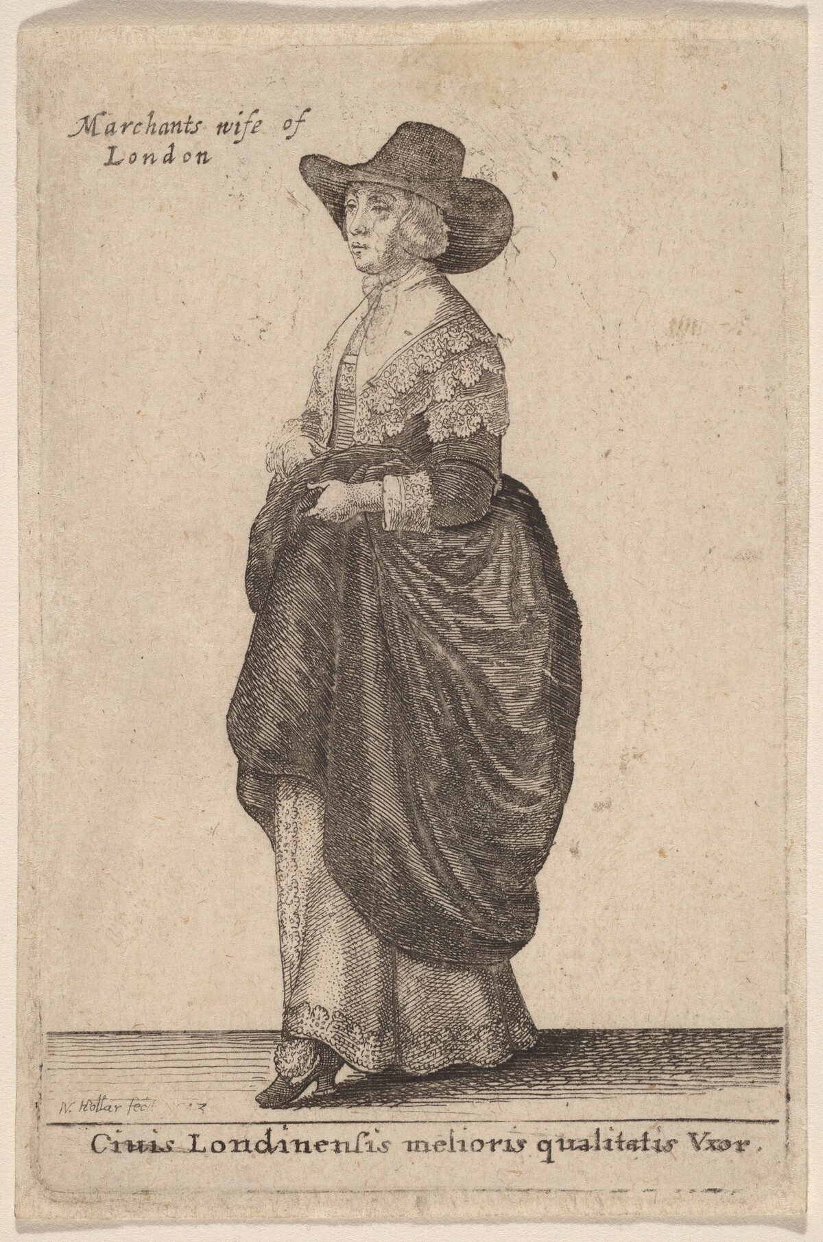 Ciuis Londinensis Melioris Qualitatis Vxor by Wenceslaus Hollar
