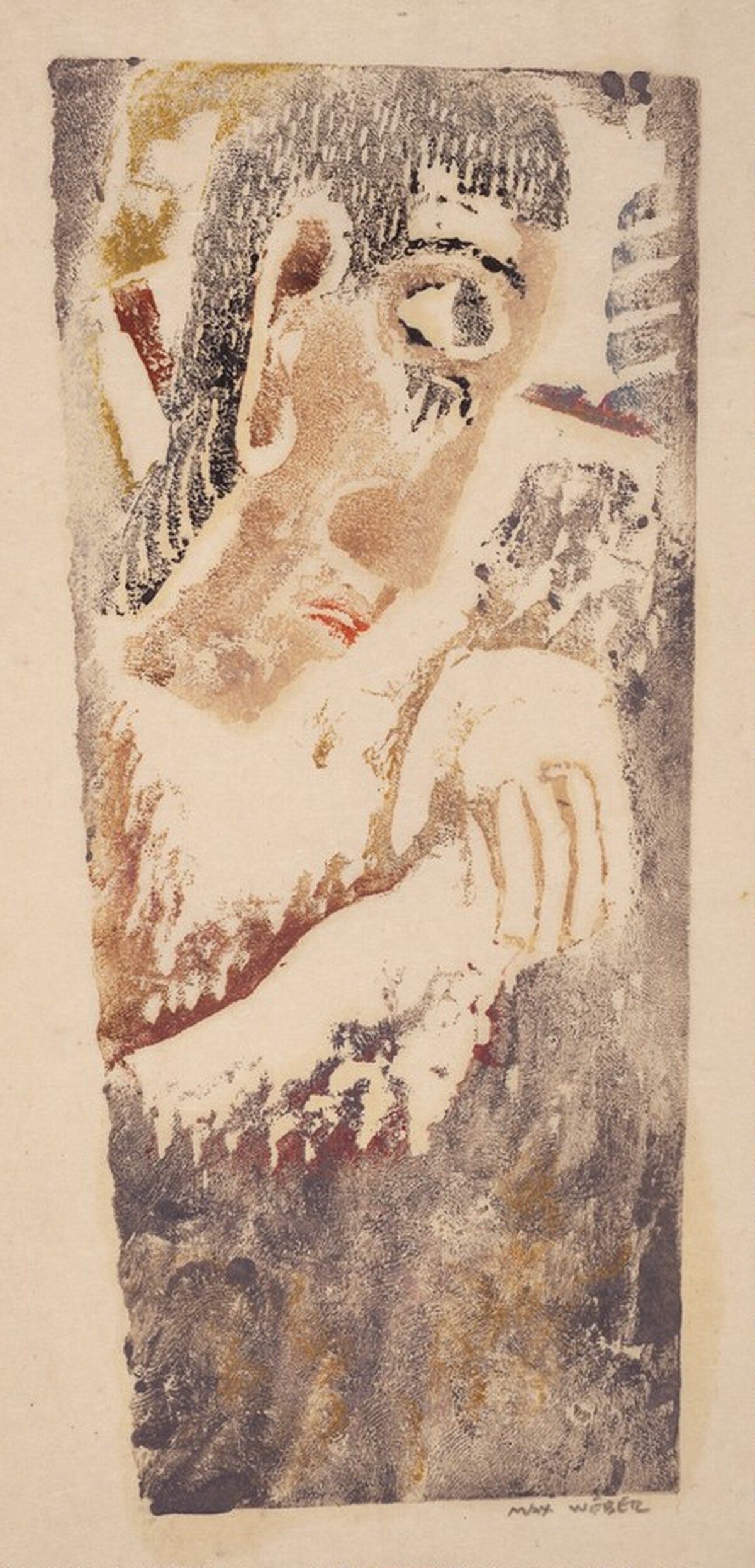 Large Primitive Head in Profile by Max Weber