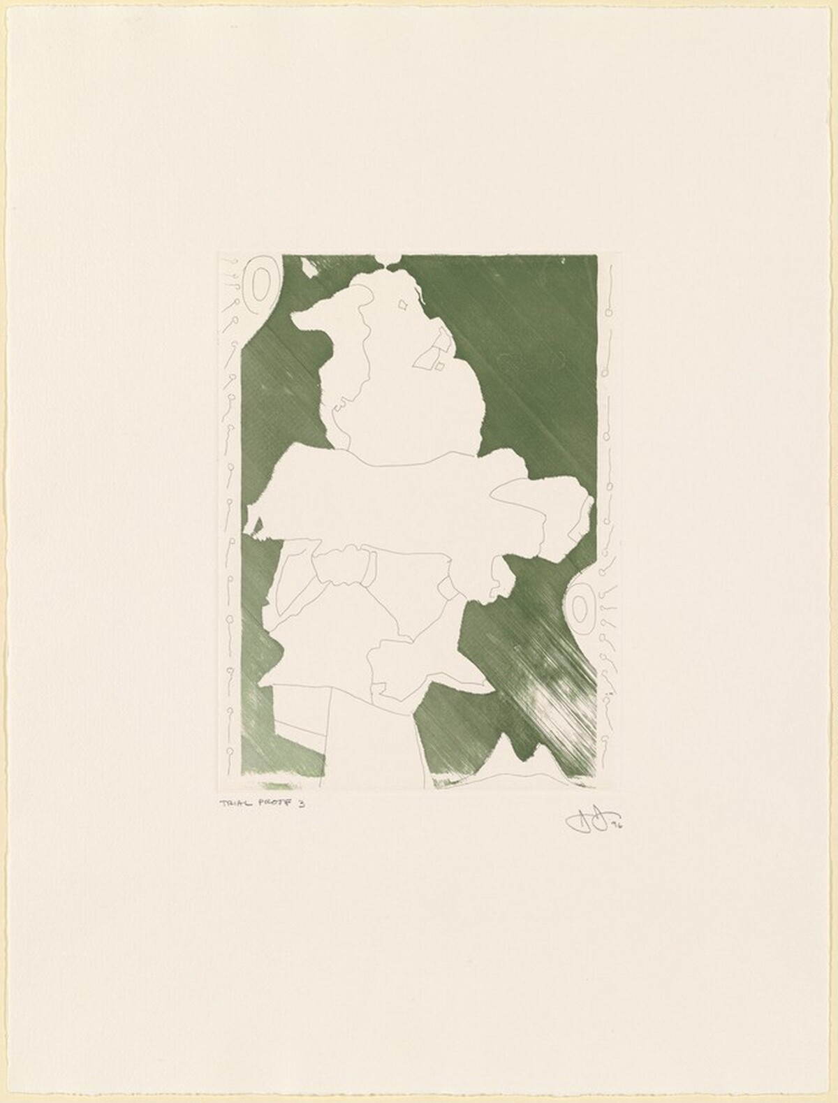 Green Angel [trial proof 3] by Jasper Johns