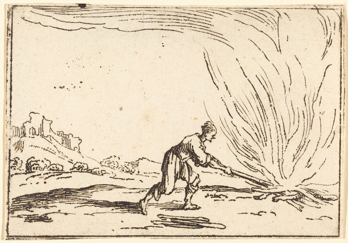 Man Attending a Fire by Jacques Callot