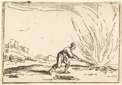 Man Attending a Fire