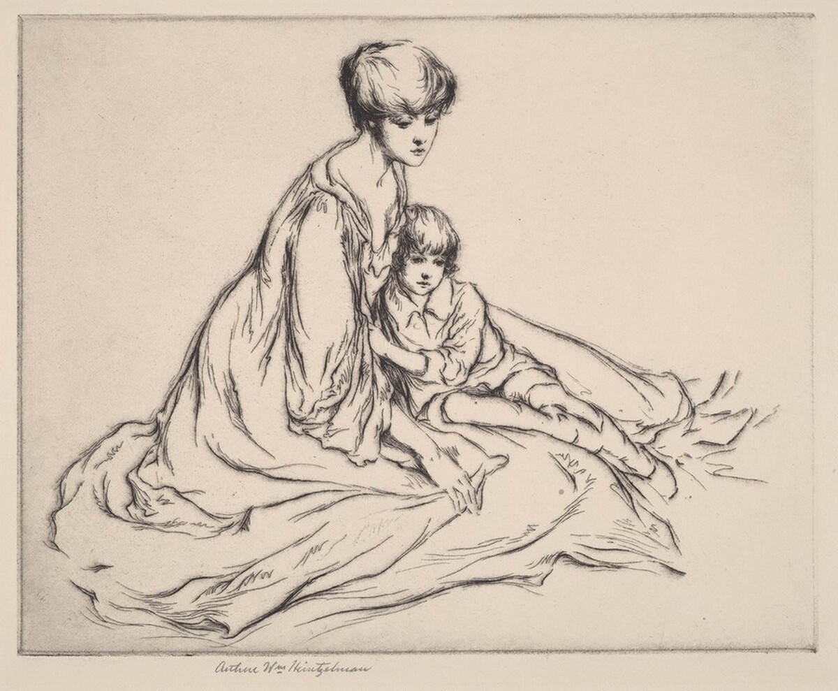 Study of Mother and Child by Arthur William Heintzelman