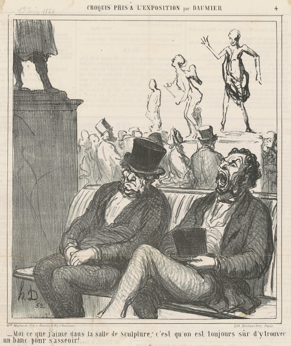 Moi ce que j'aime dans la salle de sculpture ... by Honoré Daumier