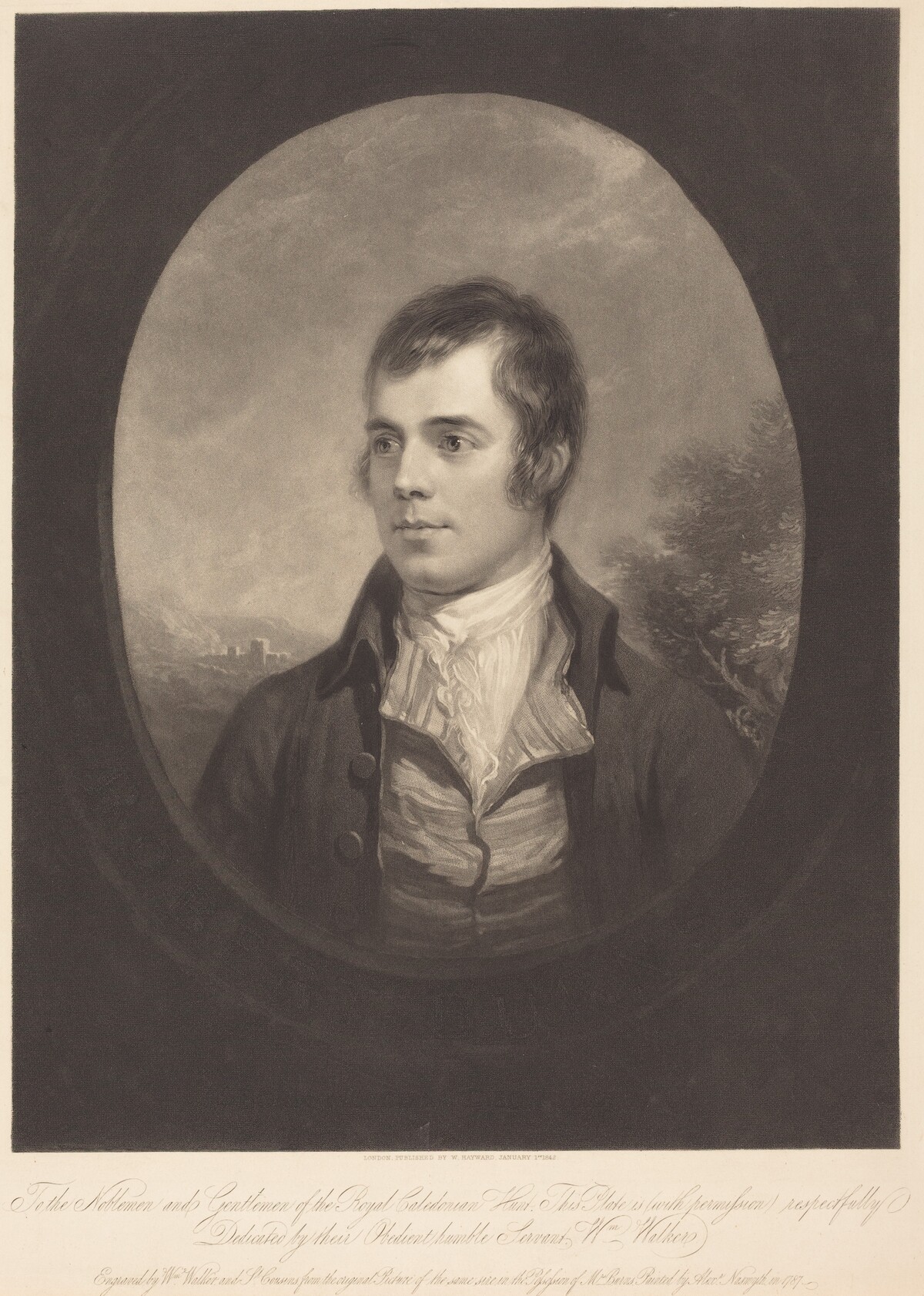 Robert Burns by William Walker and Samuel Cousins after Alexander Nasmyth