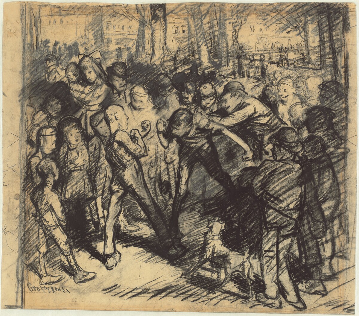 Street Fight [recto] by George Bellows