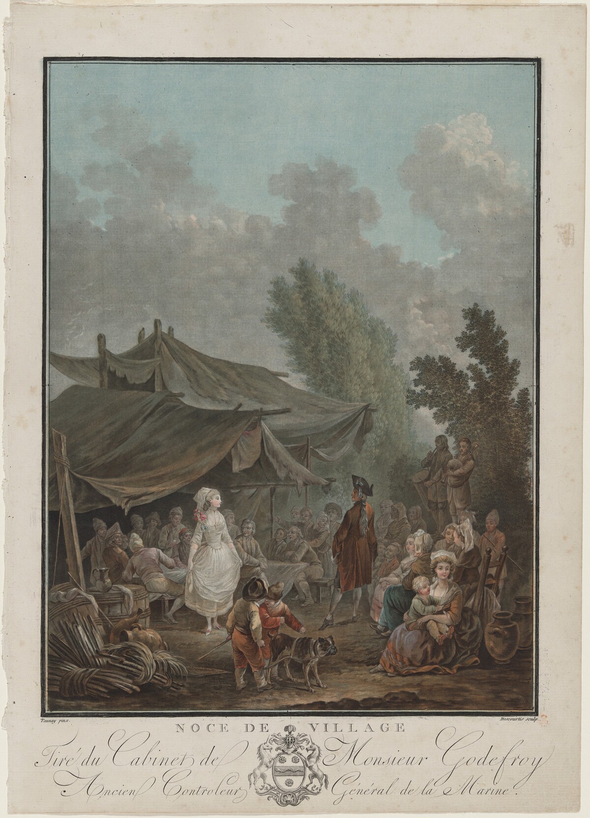 Noce de Village (Village Wedding) by Charles-Melchior Descourtis after Nicolas Antoine Taunay