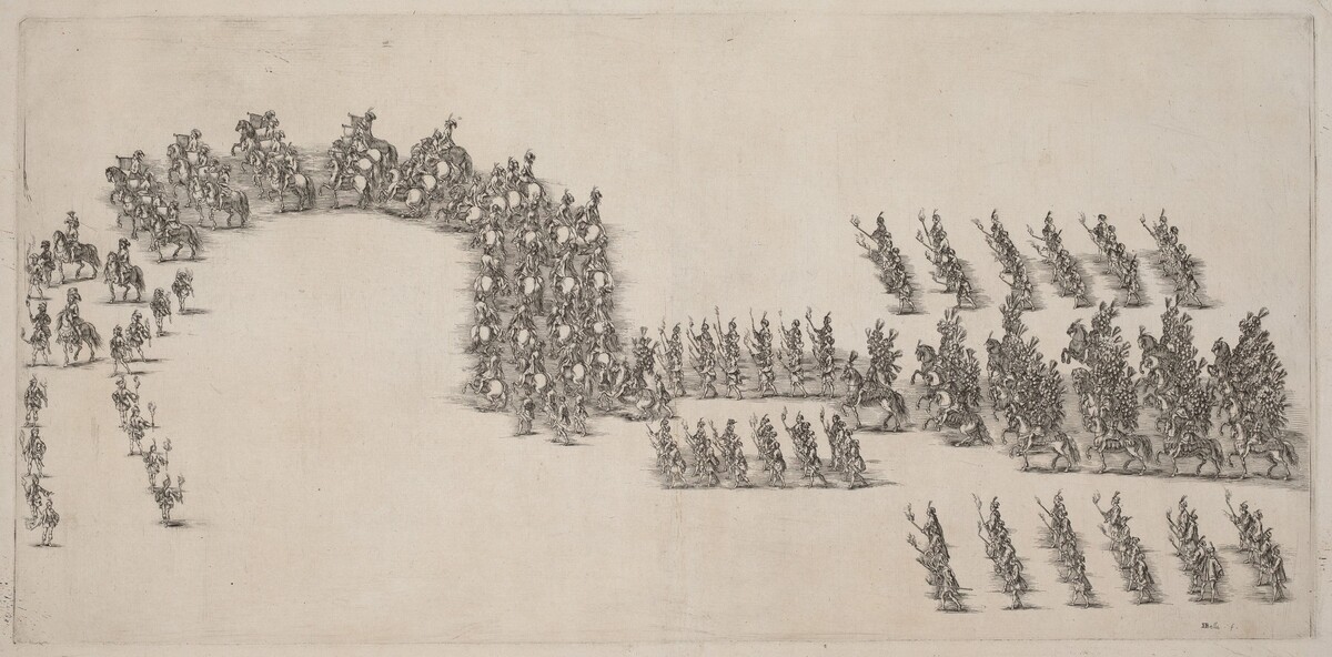 A Procession of Sixty Cavaliers and Torch Bearers by Stefano Della Bella