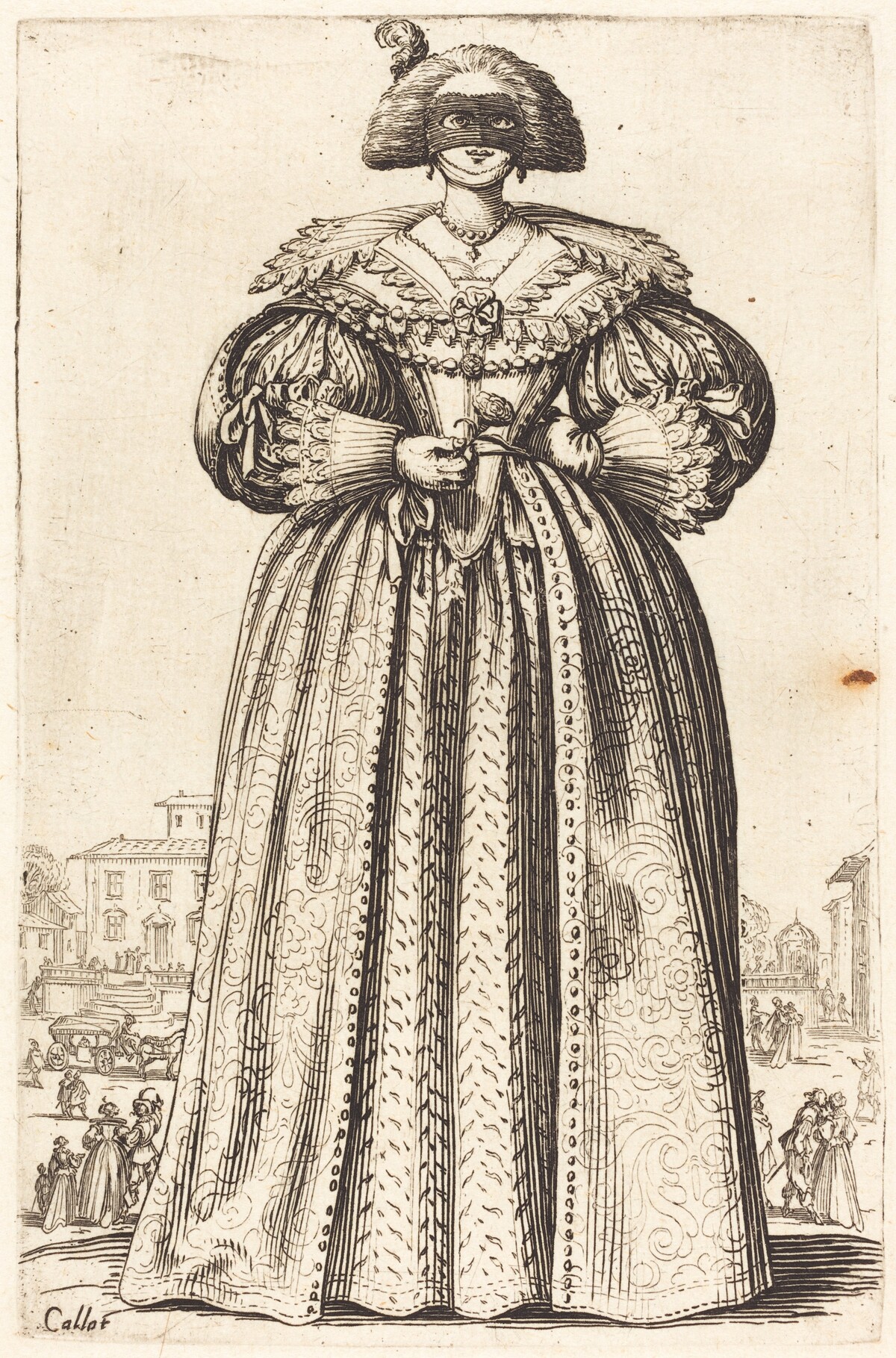 Masked Noble Woman by Jacques Callot