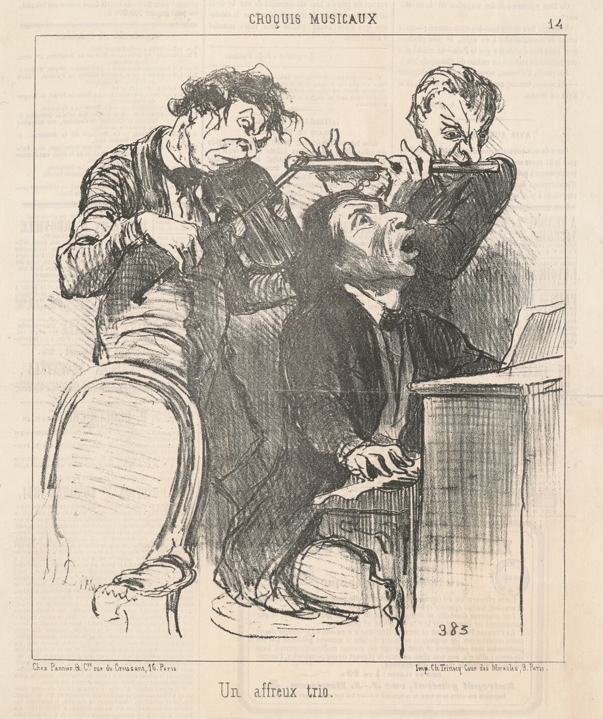 Un affeux trio by Honoré Daumier
