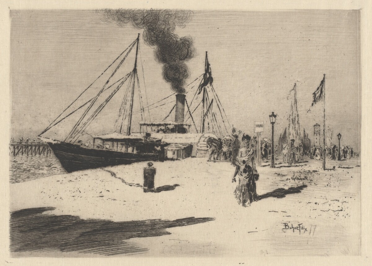 Embarcadere à Trouville (Wharf at Trouville) by Félix-Hilaire Buhot