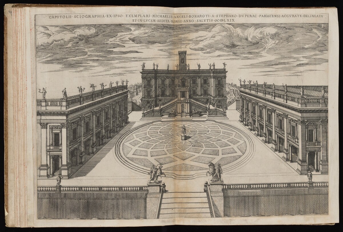 Capitolii Sciographia [View of the Roman Capitol] by Étienne Dupérac, after Michelangelo