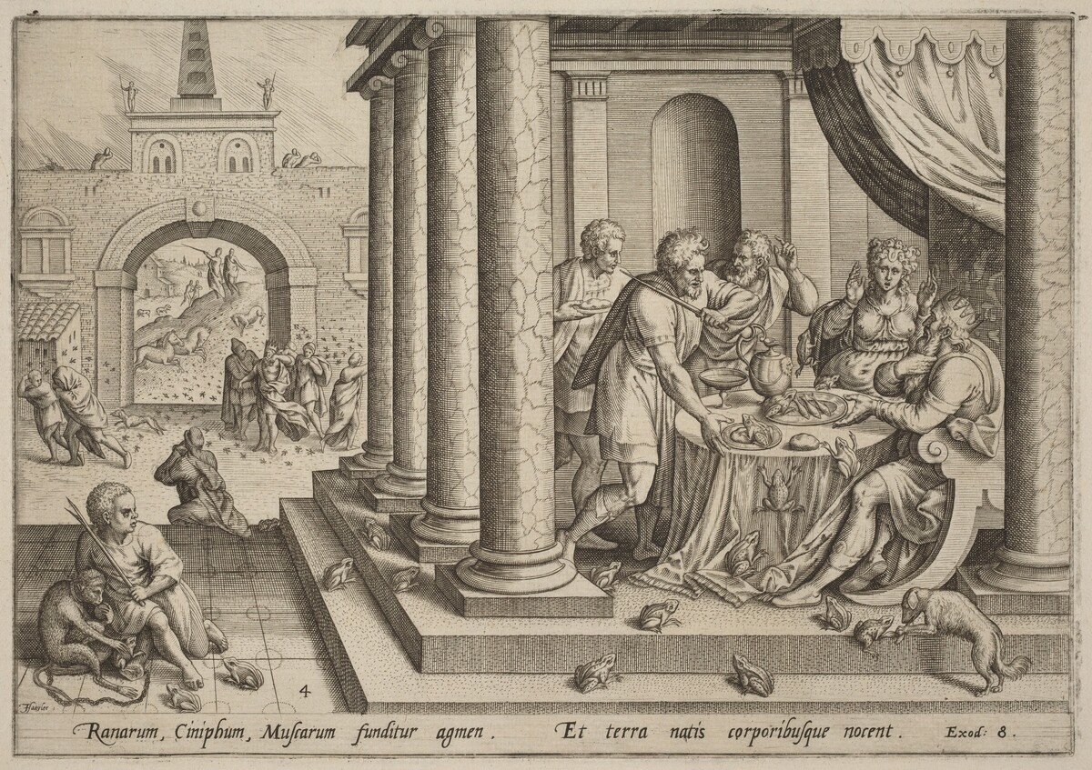 The Invasion of the Frogs by Jan Sadeler I, after Maarten van Cleef