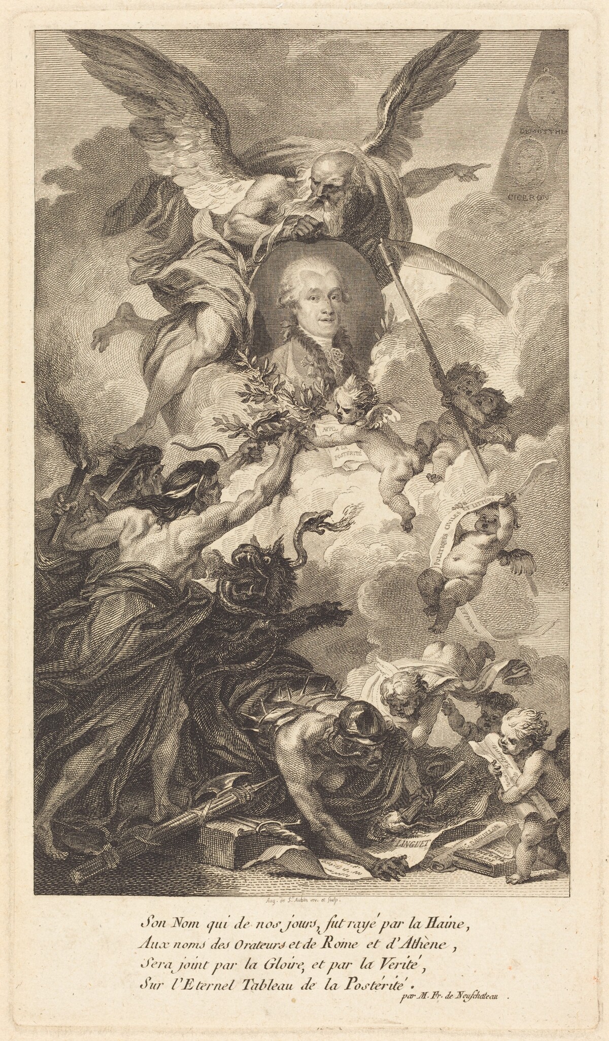 Simon-Nicolas-Henri Linguet by Augustin de Saint-Aubin