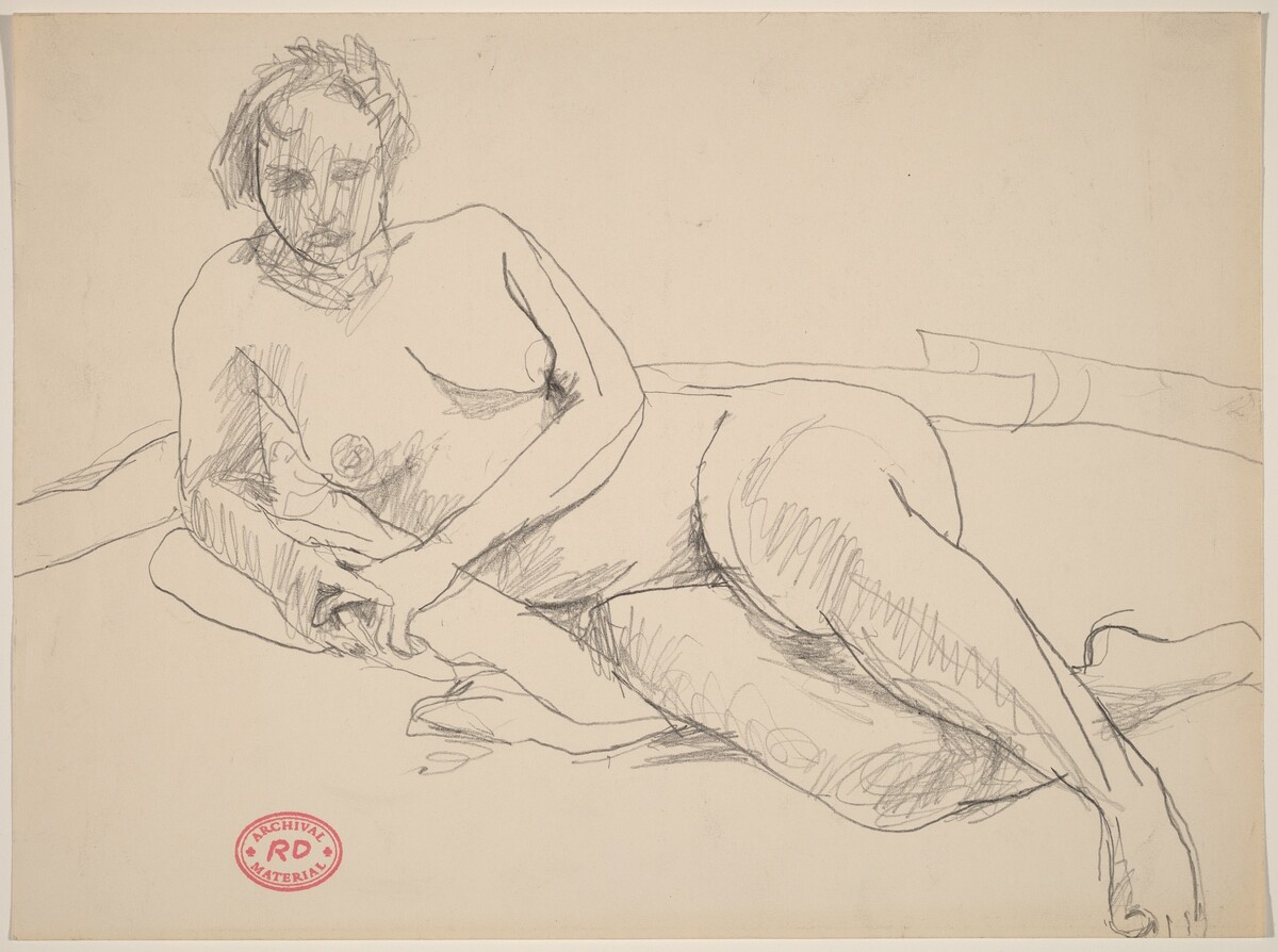 Untitled [female nude resting on her right side] by Richard Diebenkorn
