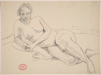 Untitled [female nude resting on her right side]