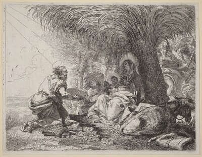 The Rest on the Flight with Joseph in Adoration