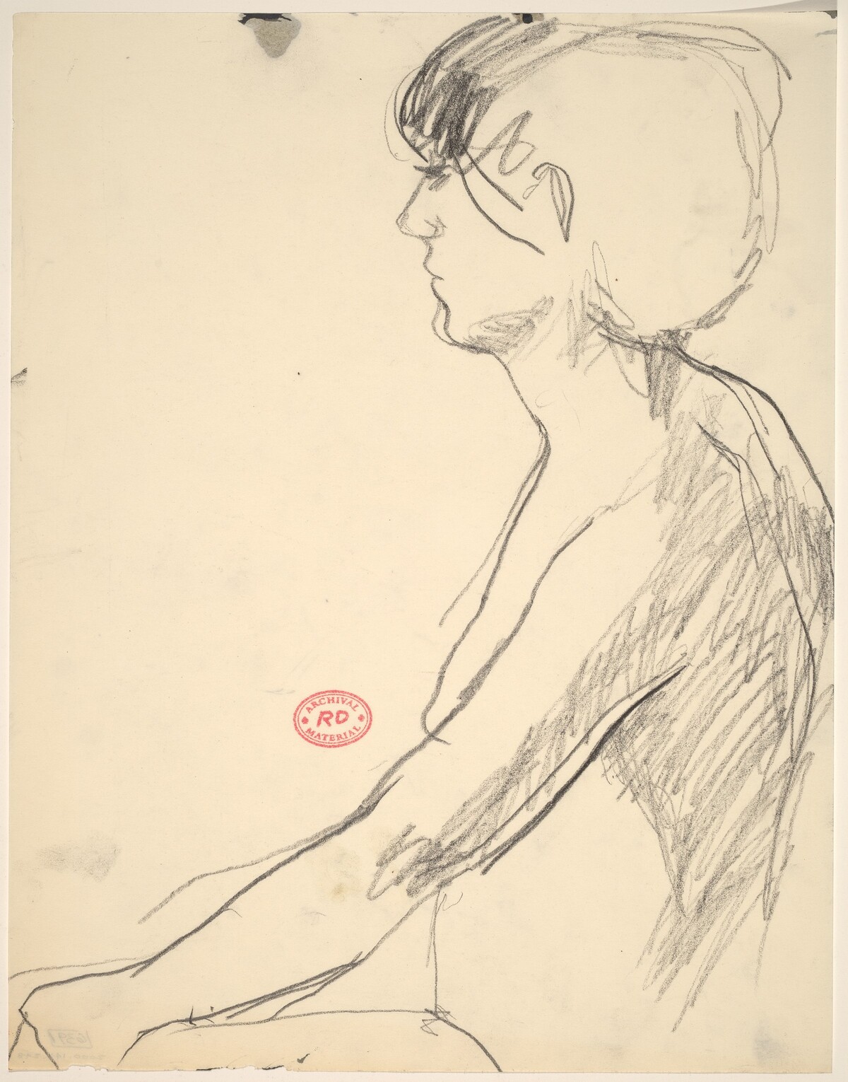 Untitled [seated female nude: side view] by Richard Diebenkorn