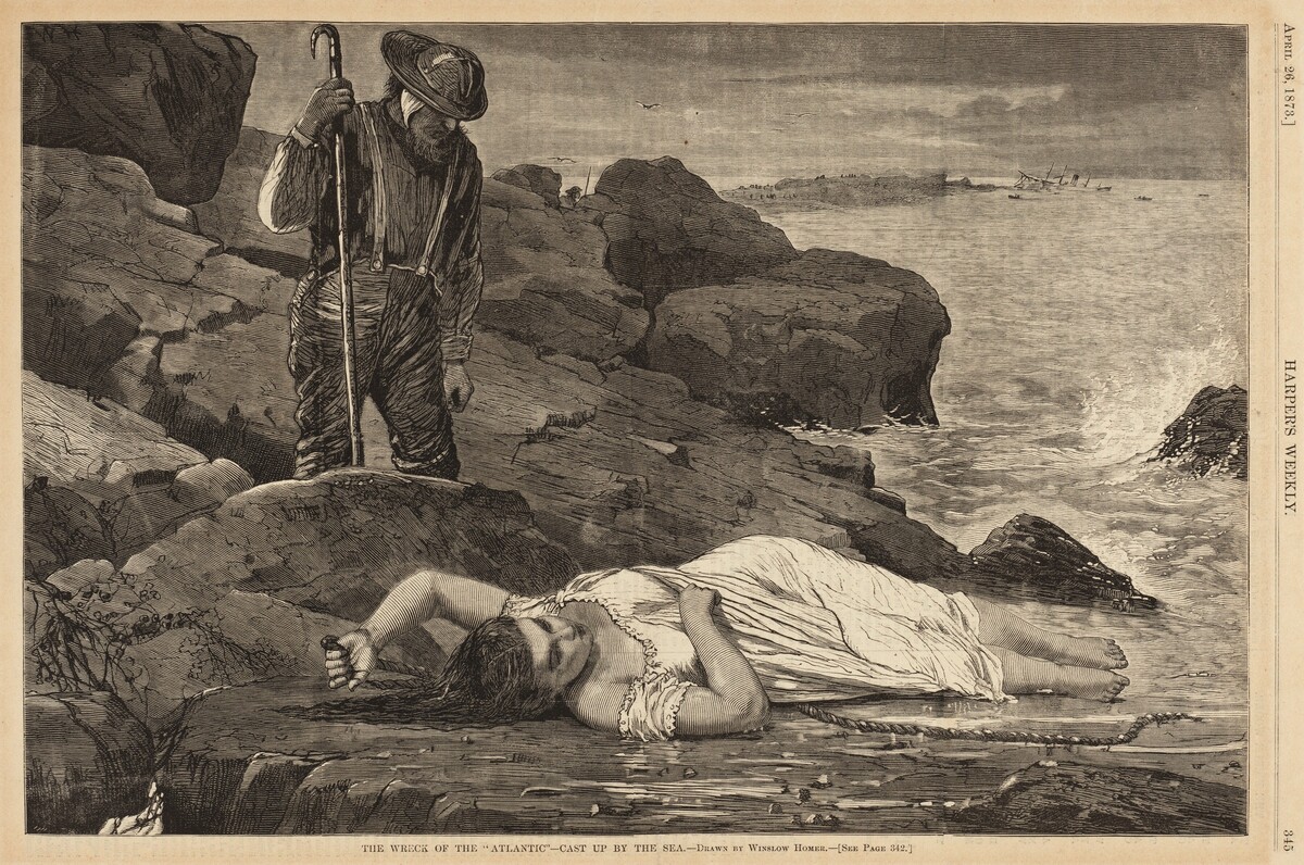 The Wreck of the "Atlantic" - Cast Up by the Sea by after Winslow Homer