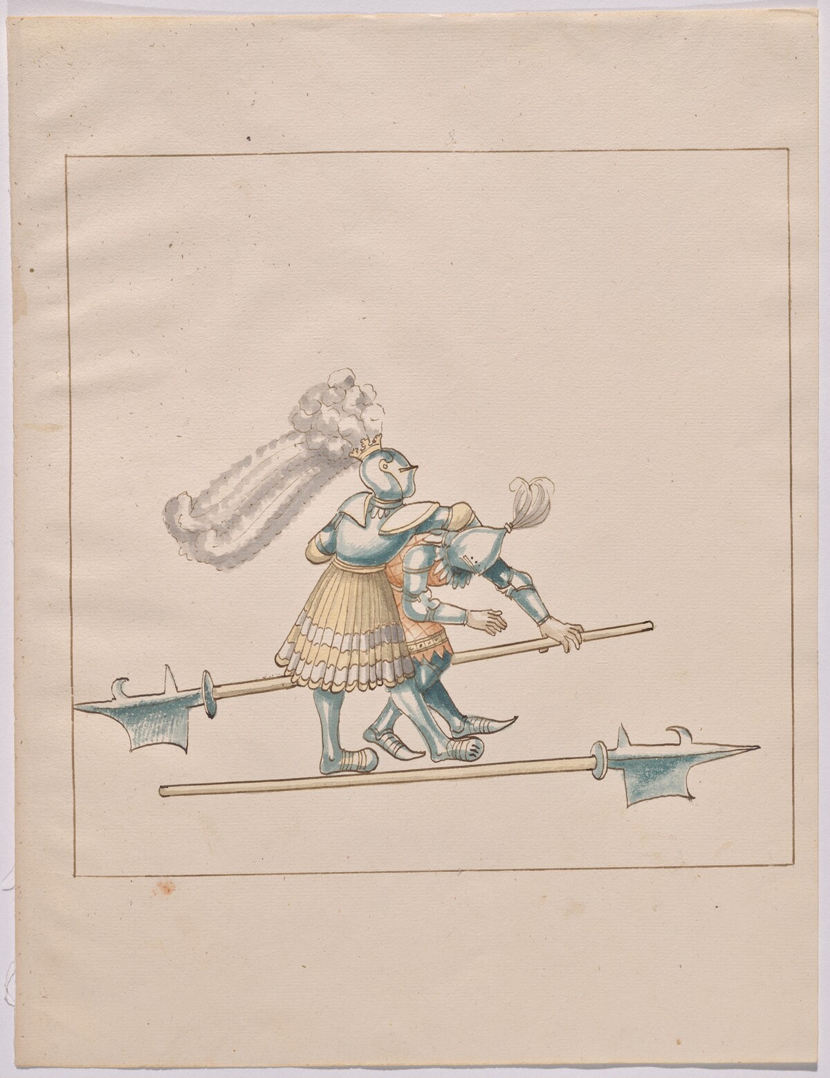Foot Combat with Halberds by German 16th Century