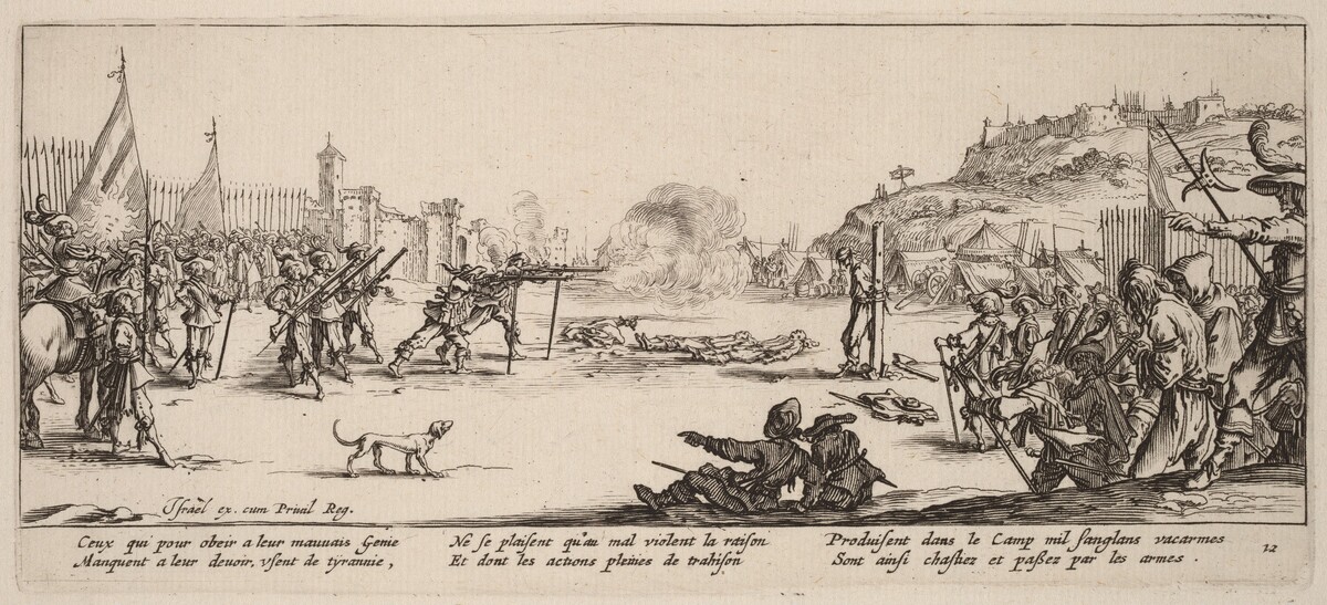 The Firing Squad by Gerrit van Schagen after Jacques Callot