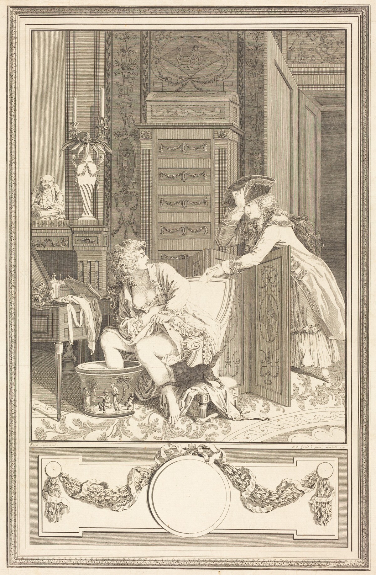 Le bain des pieds (The Foot-Bath) by Antoine Cosme Giraud after Antoine Borel