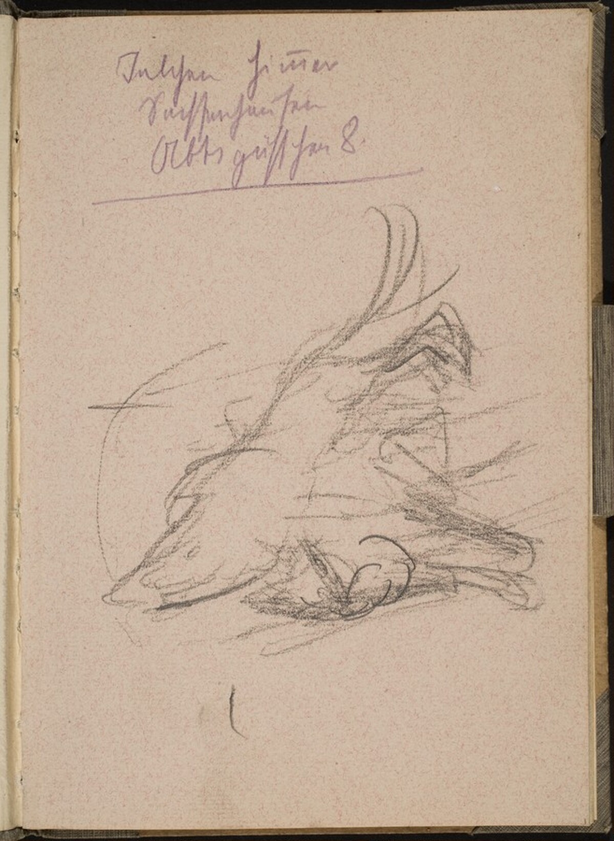 Löwenstudie, Notizen (Lion, Notation) [p. 1] by Max Beckmann