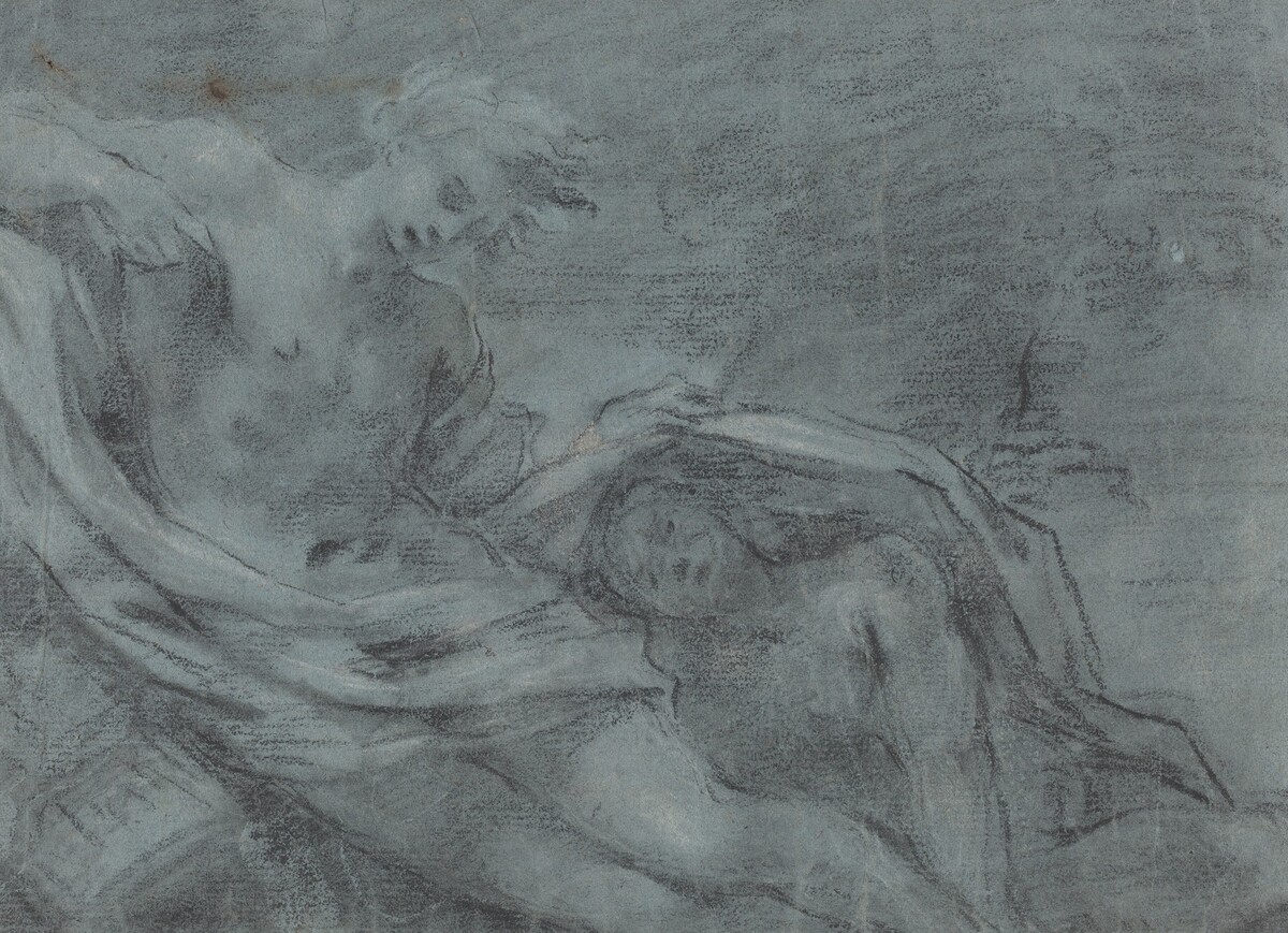 Two Reclining Figures [verso] by French 17th Century