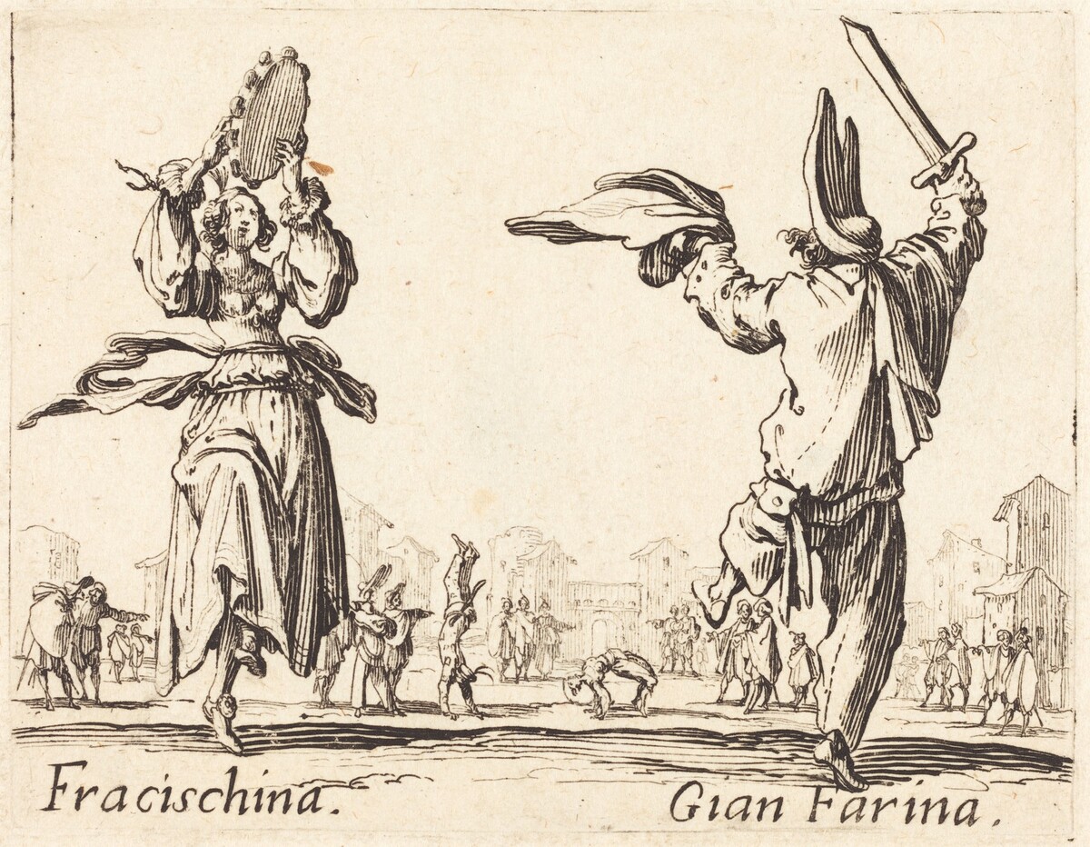 Fracischina and Gian Farina by Jacques Callot