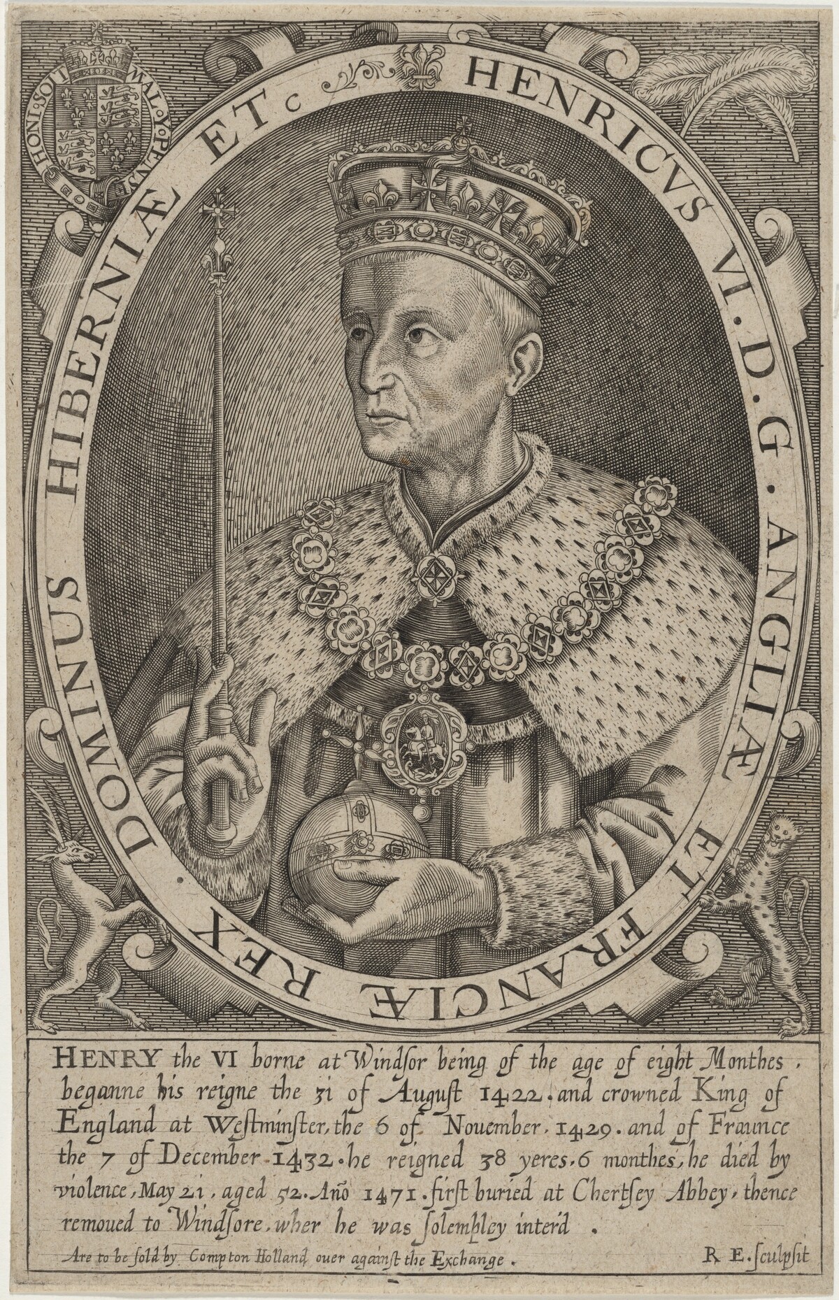 Henry VI of England by Renold Elstrack