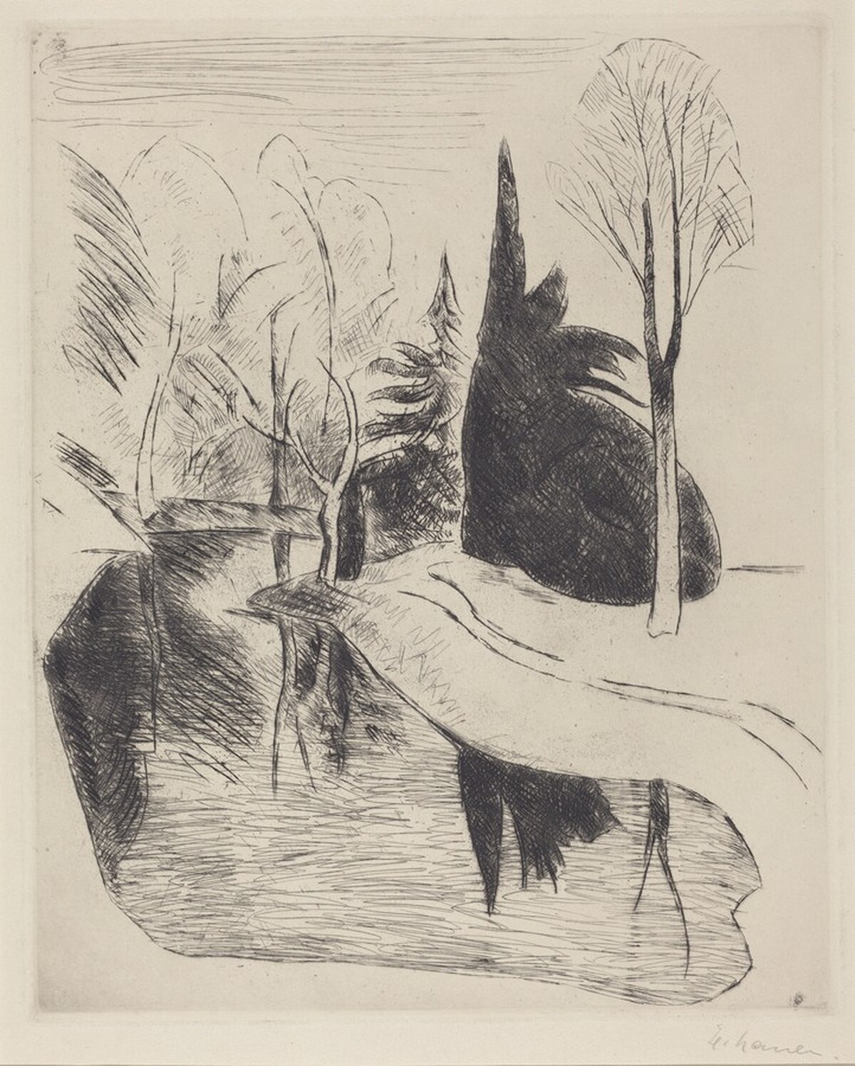 Landscape with a Lake by Heinrich Nauen