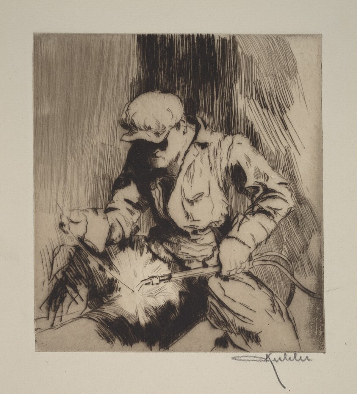 The Welder by Otto August Kühler