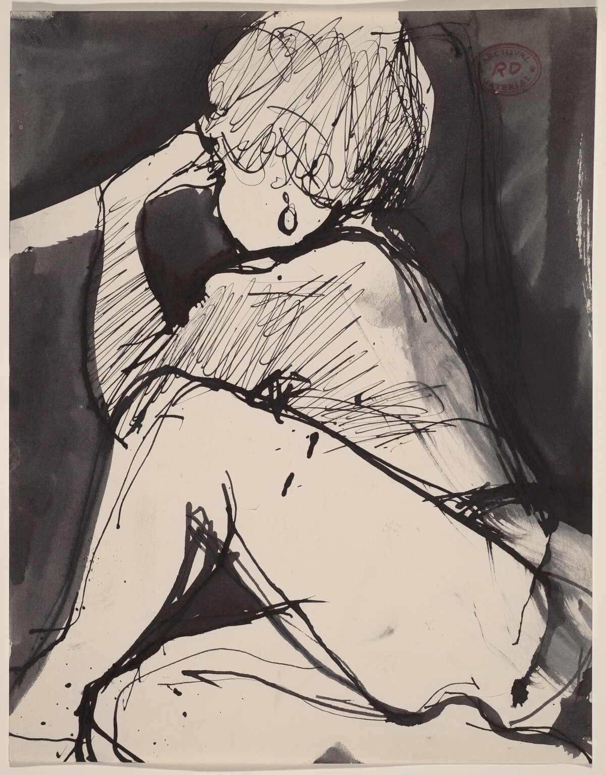 Untitled [seated model with an earring] by Richard Diebenkorn