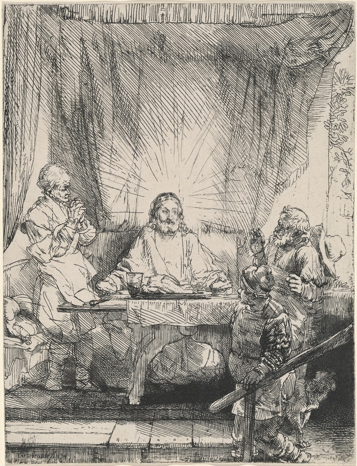 Christ at Emmaus: the Larger Plate by Rembrandt van Rijn