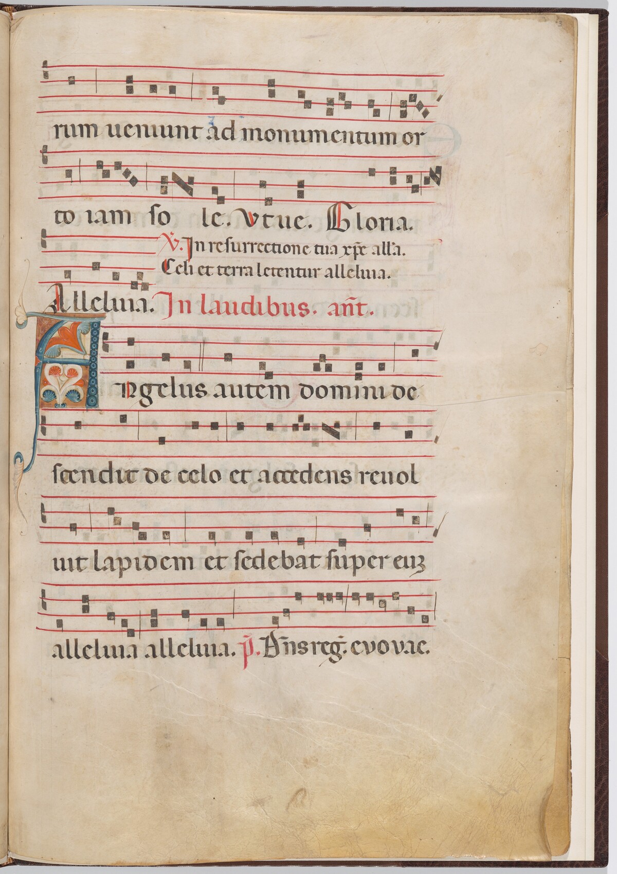 Leaf 3 from an antiphonal fragment by Italian 13th Century