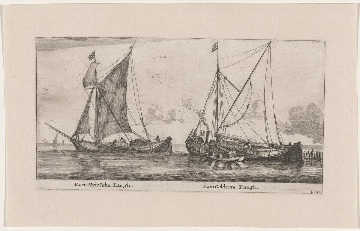 A Friesland Ketch and a Gelderse Ketch by Reinier Nooms, called Zeeman