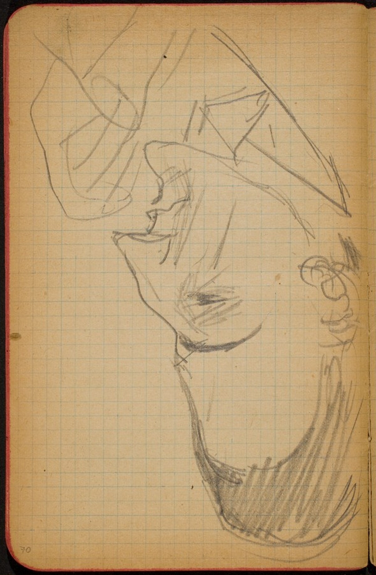 Männliche Bildnisstudie im Profil (Male Portrait Study) [p. 70] by Max Beckmann