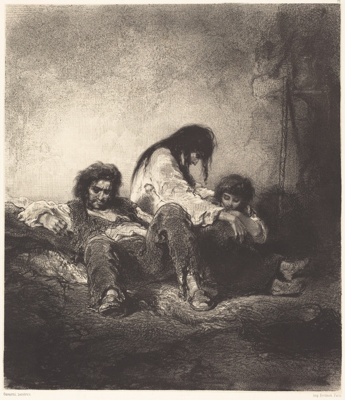 The Poor Family (Une famille pauvre) by Paul Gavarni