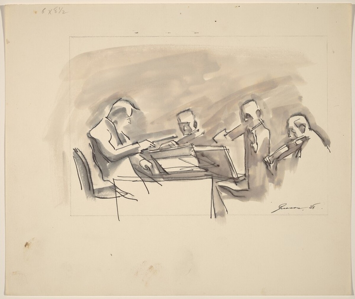 Three Violinists with Conductor by Donald Carlisle Greason