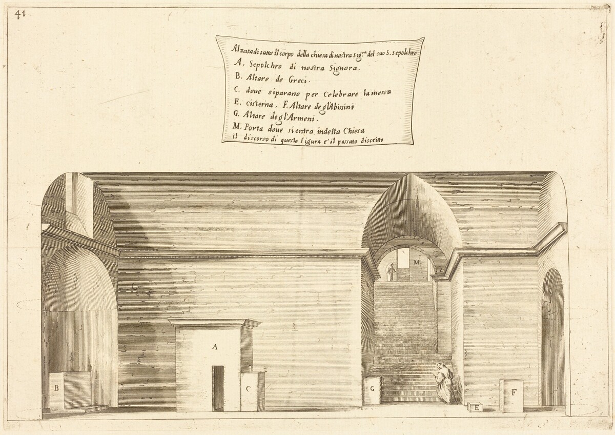 Elevation of the Church of the Holy Sepulchre by Jacques Callot
