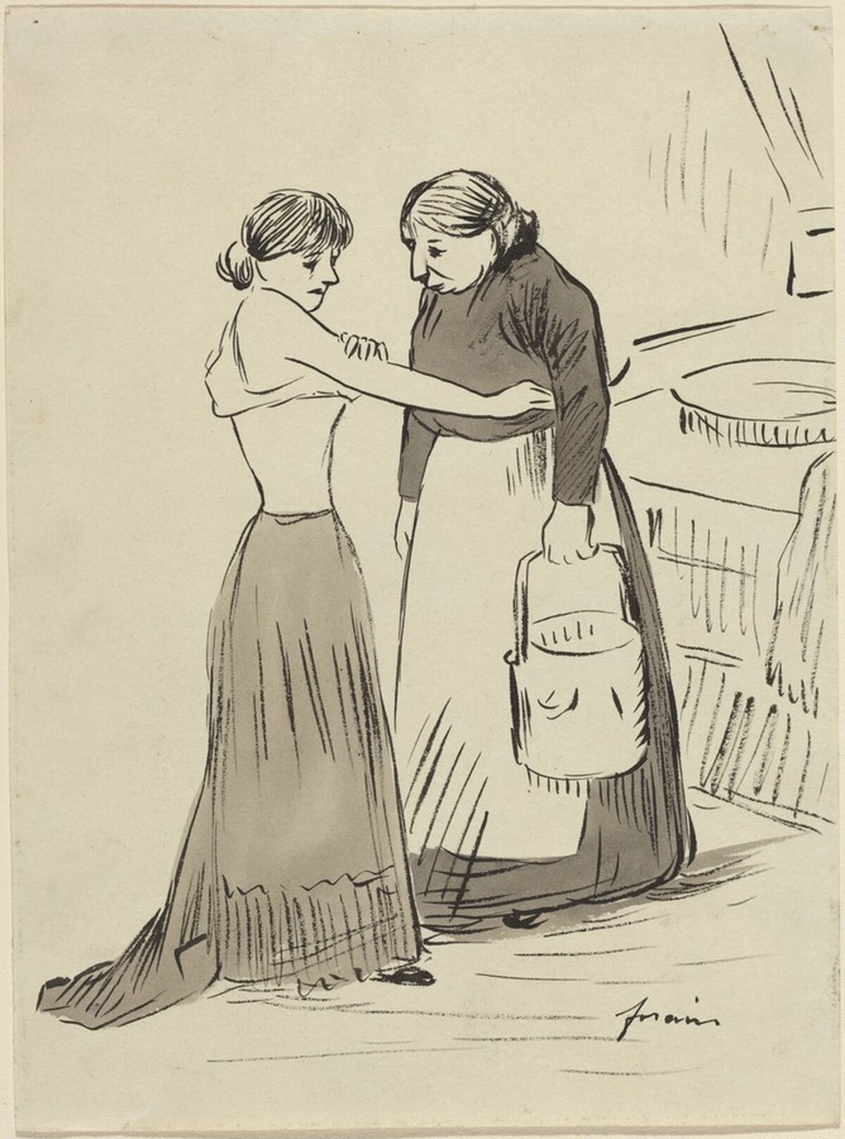 Woman and Servant by Jean-Louis Forain