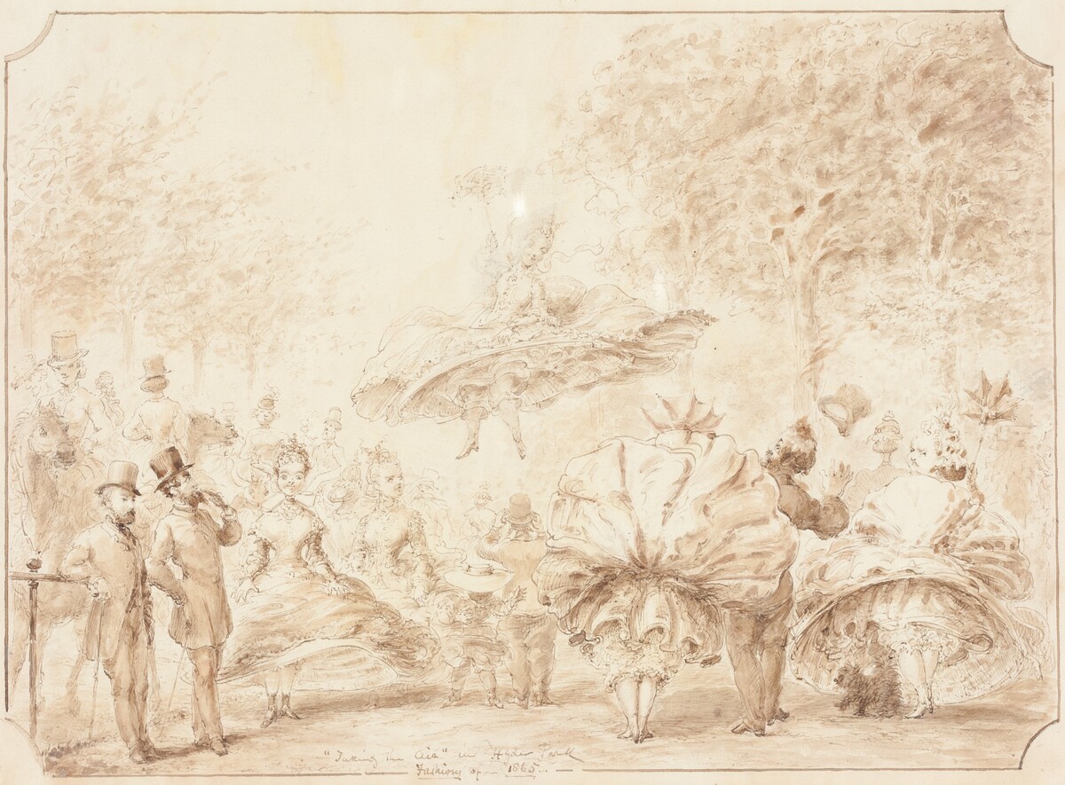 "Taking the Air" in Hyde Park [verso] by George Cruikshank