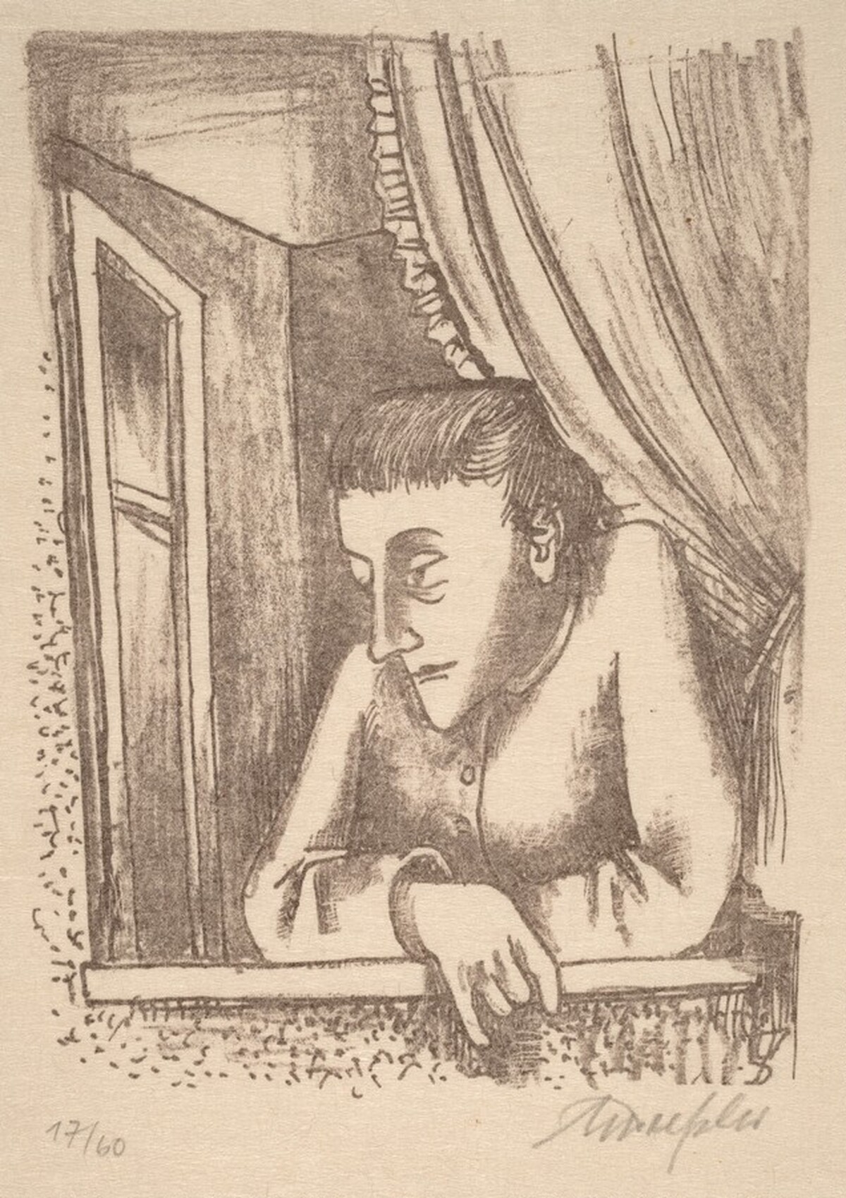 Woman at a Window by August Wilhelm Dressler