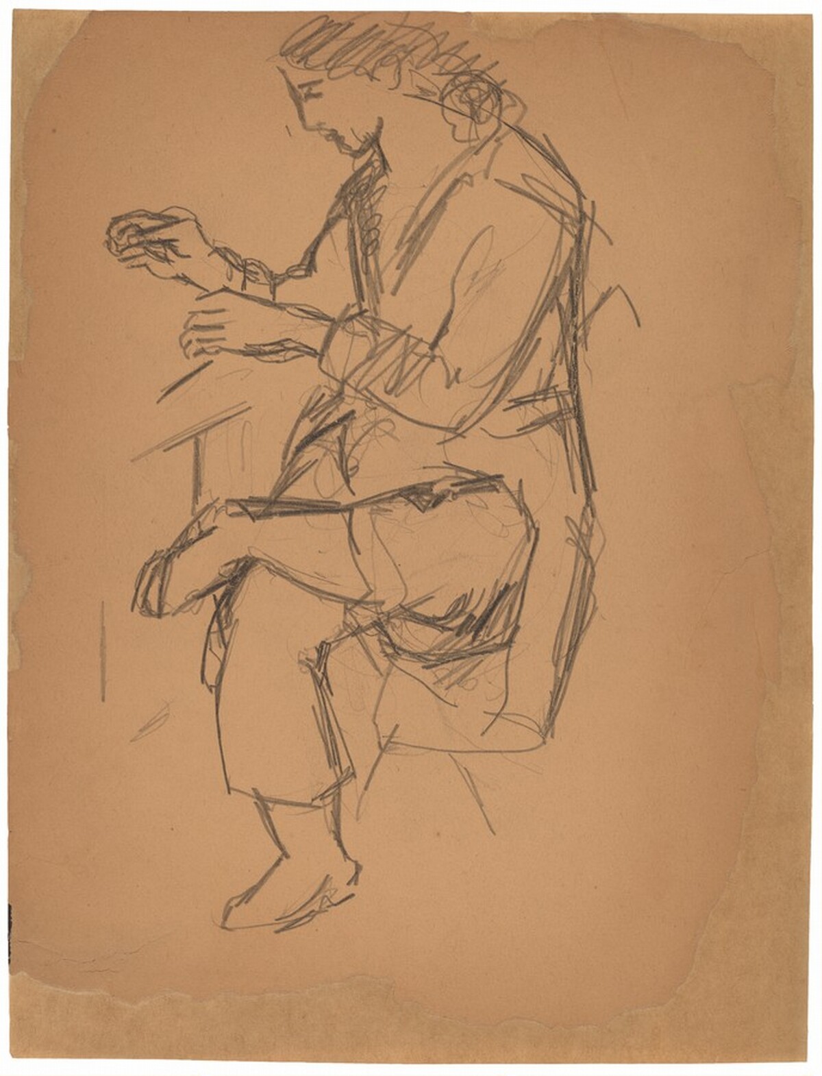 Seated Figure with Right Ankle Crossed Over Left Knee by Mark Rothko