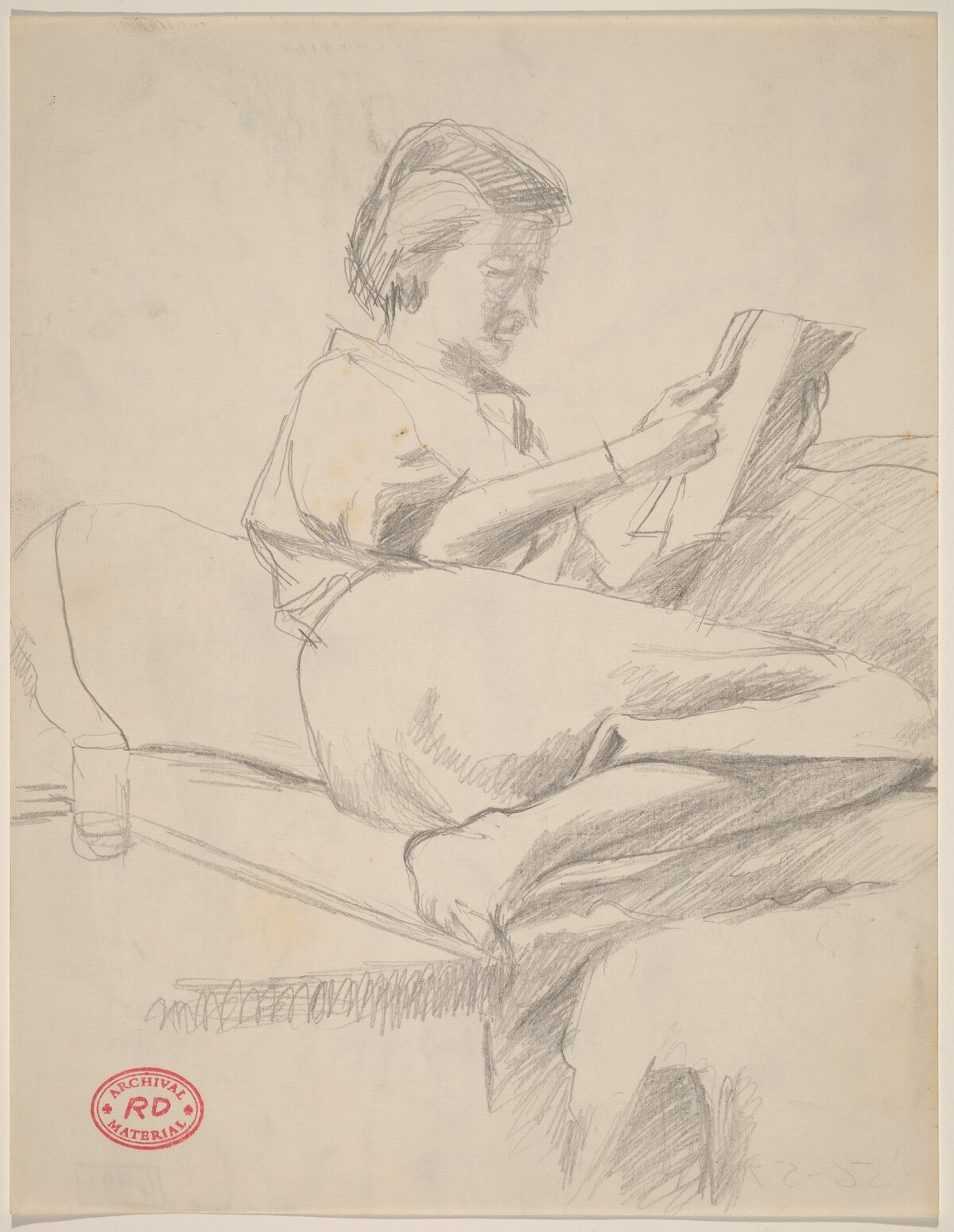 Untitled [woman on a sofa reading] by Richard Diebenkorn