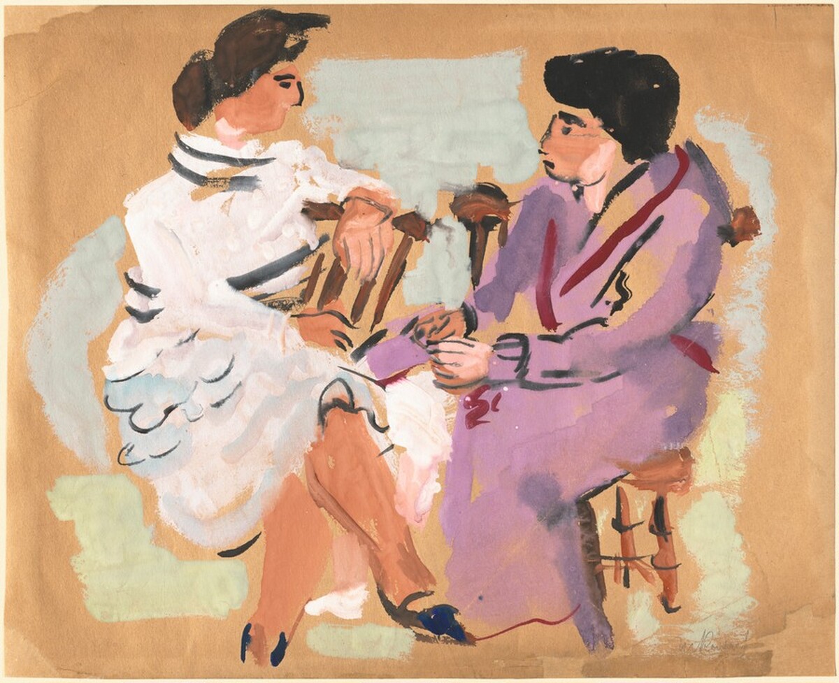 Two Seated Women Conversing by Mark Rothko