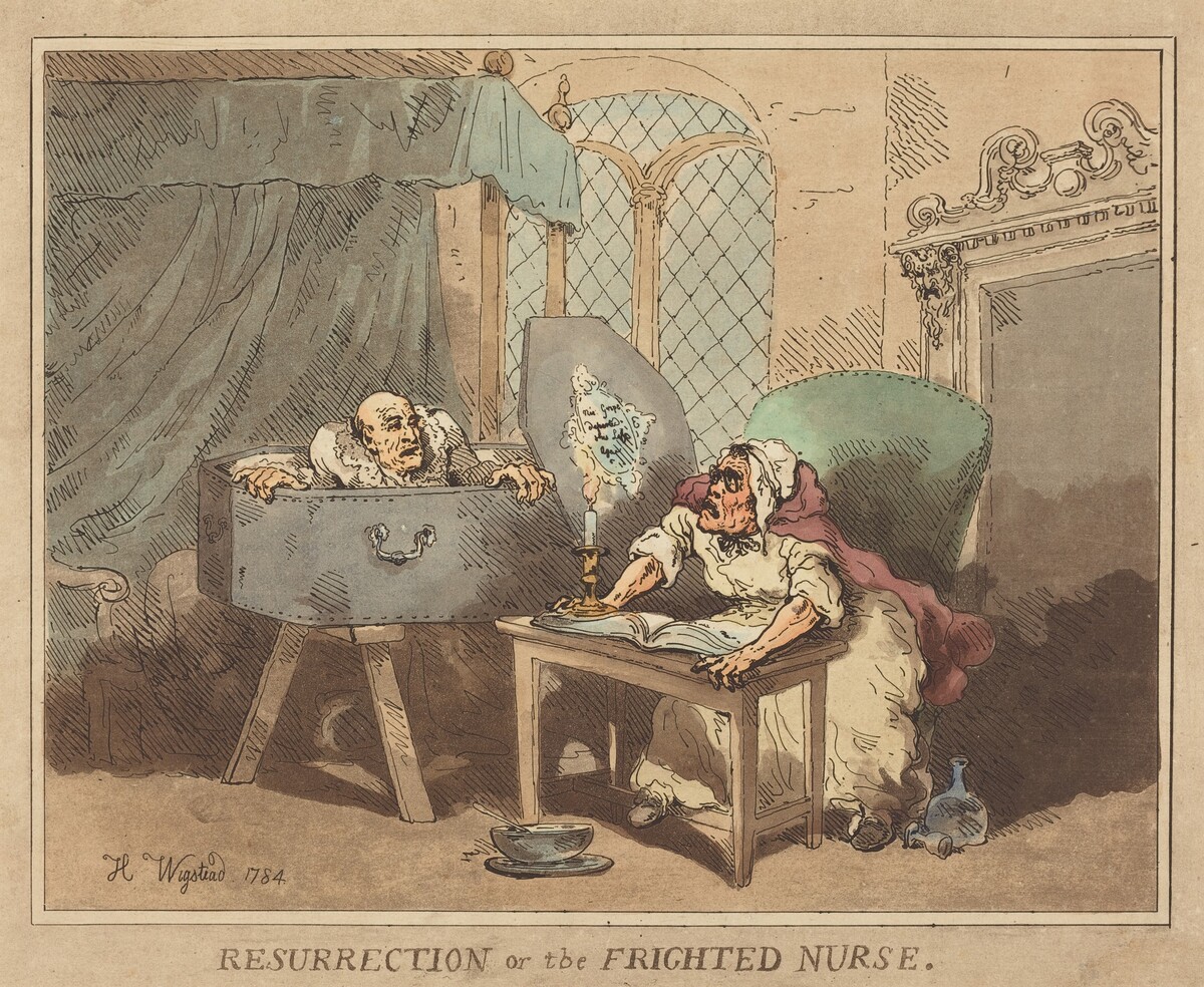 Resurrection, or The Frighted Nurse by Thomas Rowlandson