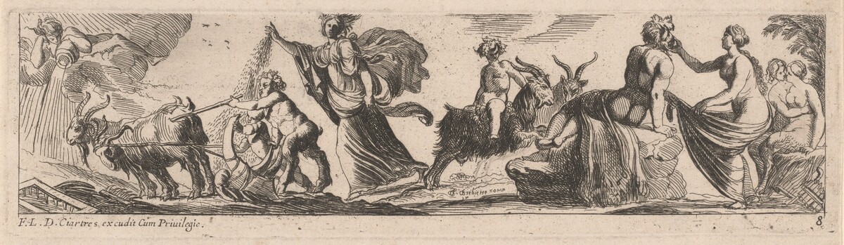 Satyr Driving a Pair of Goats by Pierre Brebiette